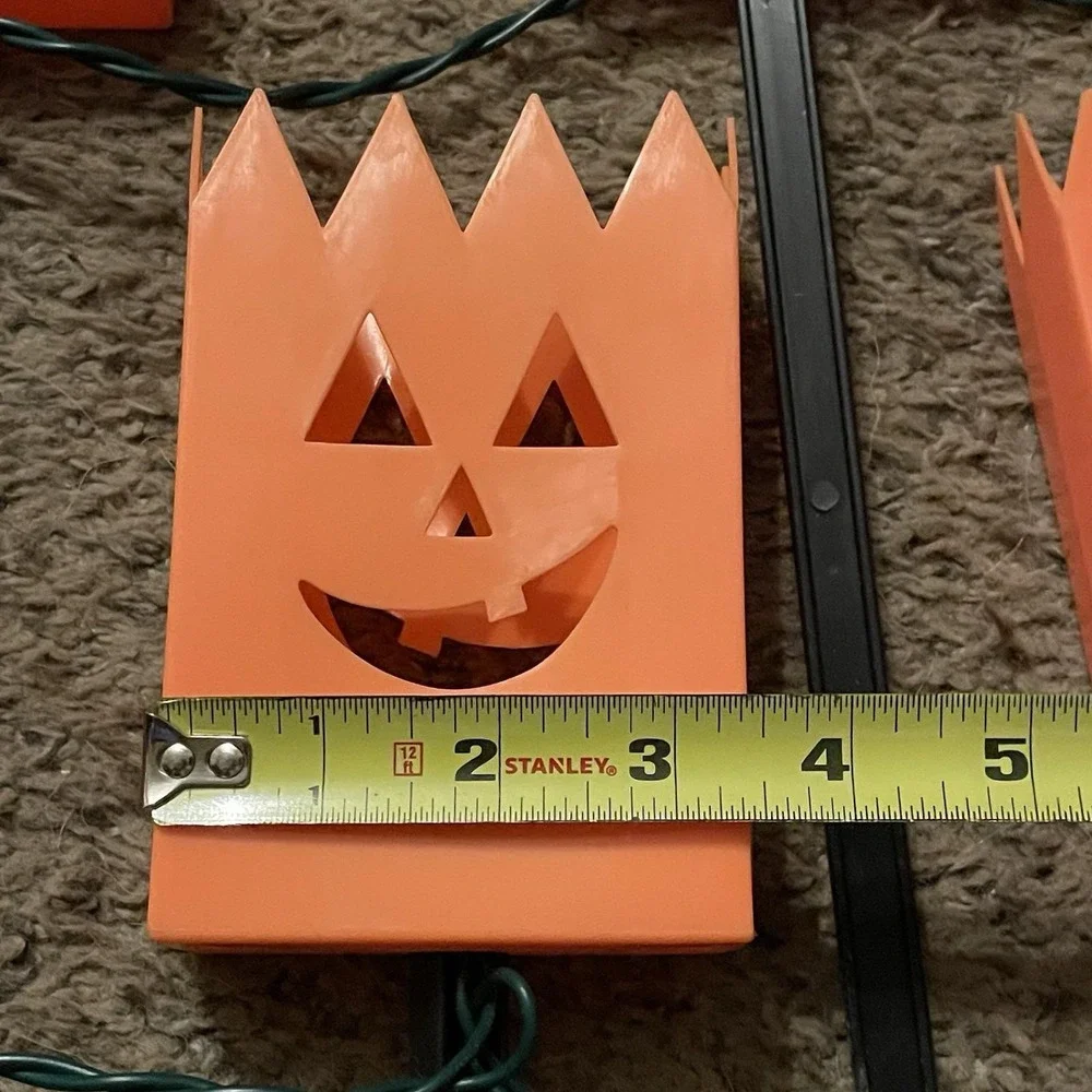 Vintage 1990s Halloween Jack O Lantern Pathway Lights Set‎ of 10 Pumpkin Stakes